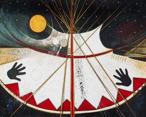 Crow Indian Tipi in Full Moon