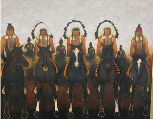 Crow Indians Ready for the Charge