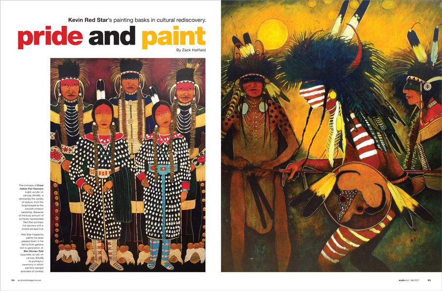 Native American art magazine spread