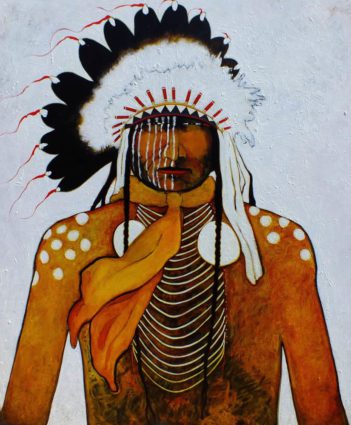 Traditional headdress and beads illustration