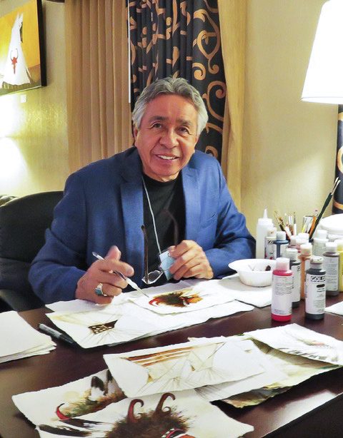 A small white dog in a stroller outside a clothing store.