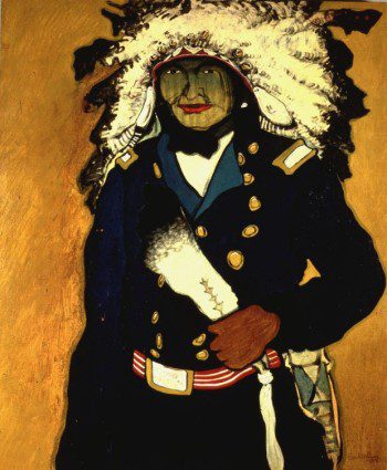 Native American chief in traditional attire