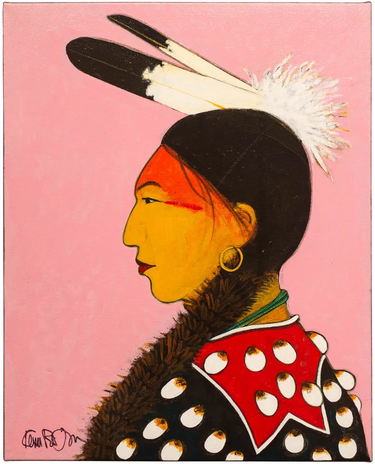 Profile of a person in traditional attire