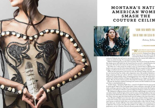 Fashion article featuring Native American women