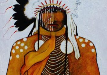 Traditional headdress and beads illustration