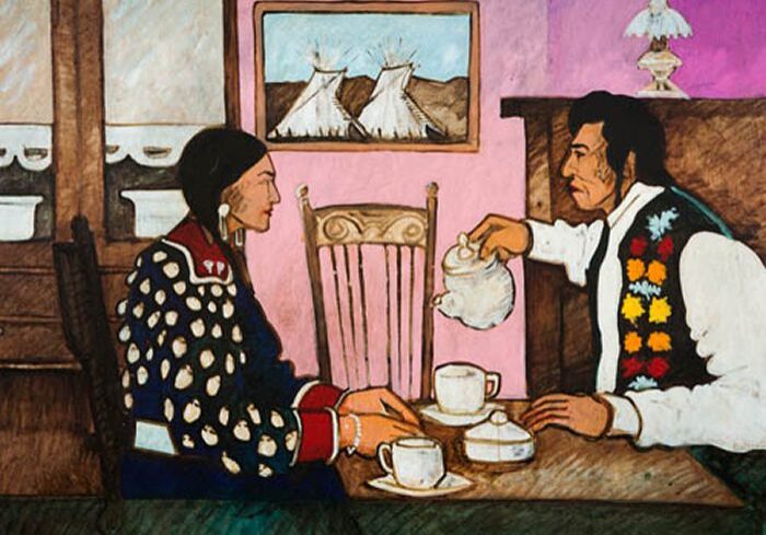 Traditional attire in cozy setting